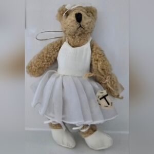 Rare Vintage Teddy Tompkins By Enesco 1998 Ballerina Hangable Plush Bear